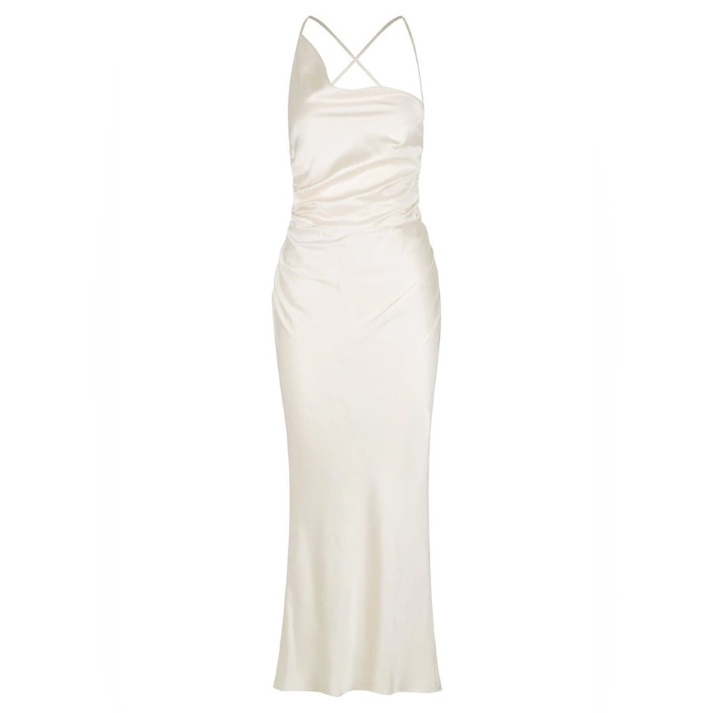 Shona Joy  La lune Cream midi Dress